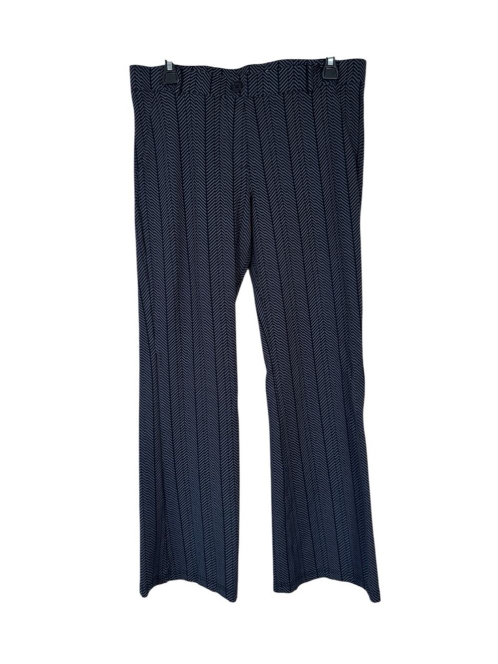 Betabrand Black Grey Herringbone Pull On Dress Pants Womens L Stretch Casual